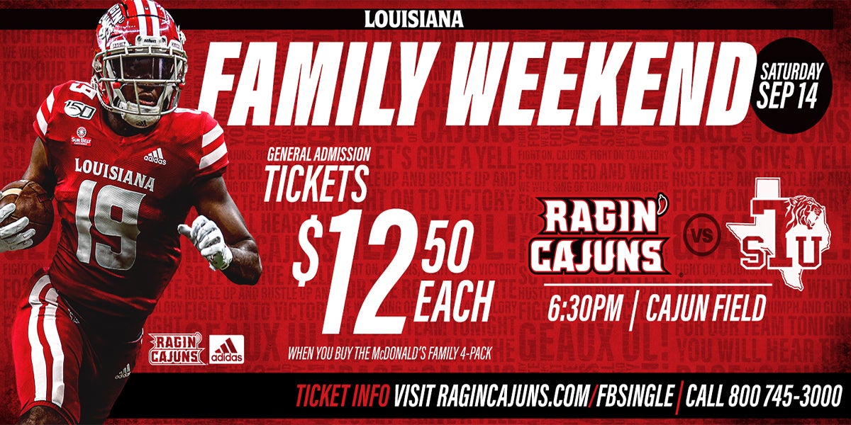 LOUISIANA RAGIN' CAJUN FOOTBALL VS. TEXAS SOUTHERN