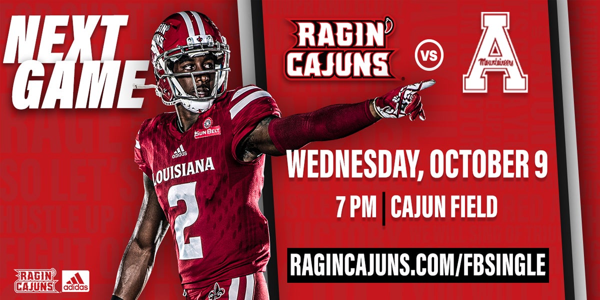 LOUISIANA RAGIN' CAJUN FOOTBALL VS. APPALACHIAN STATE